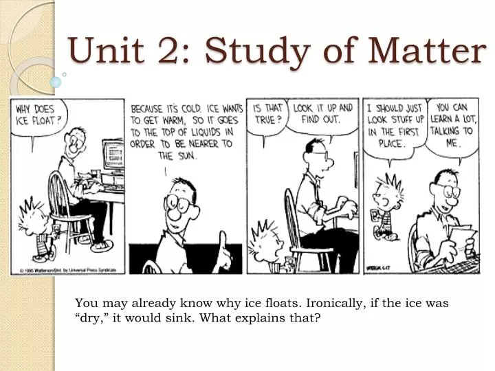 unit 2 study of matter