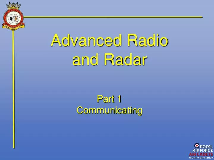 advanced radio and radar