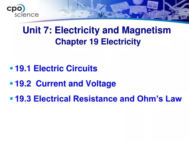 unit 7 electricity and magnetism