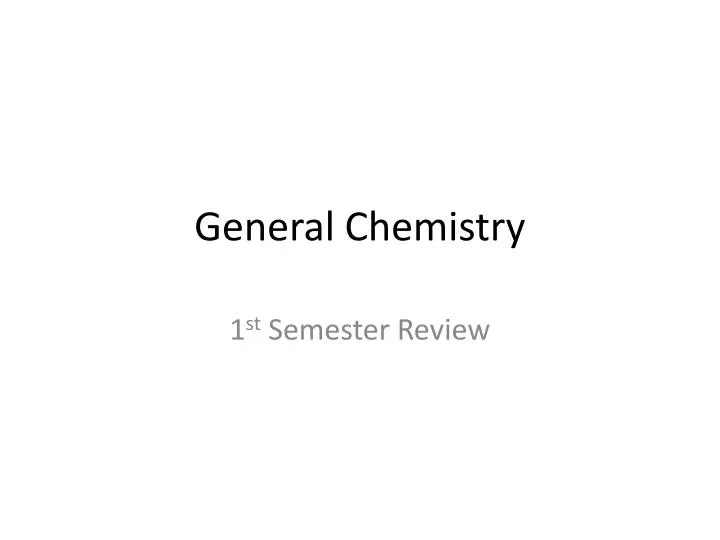 general chemistry