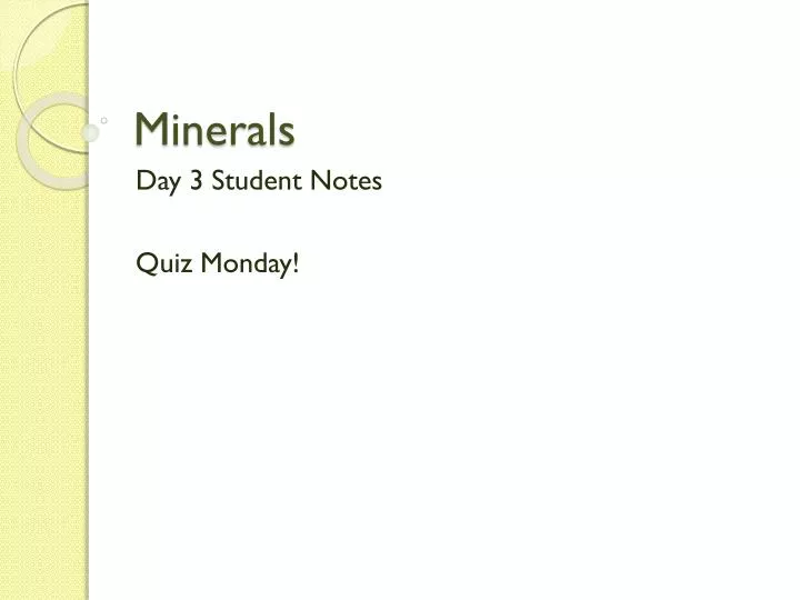 minerals