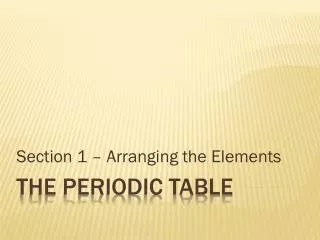 section 1 arranging the elements