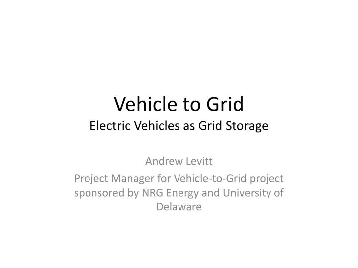 vehicle to grid electric vehicles as grid storage