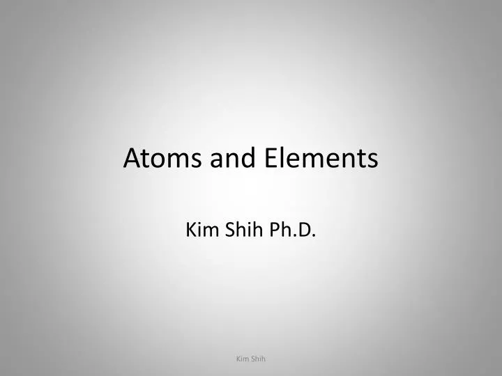 atoms and elements