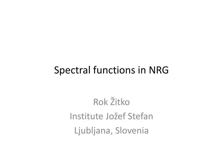 spectral functions in nrg