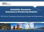 Reliability Standards – Disturbance Monitoring Webinar - slide 1