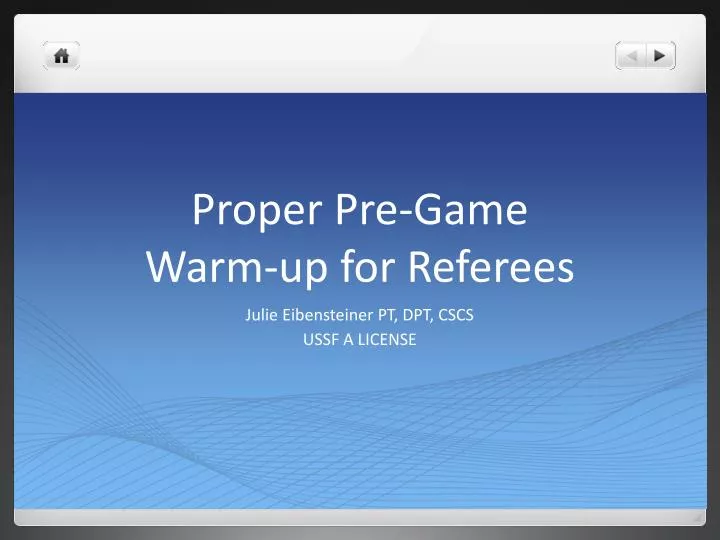proper pre game warm up for referees