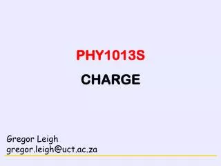 PHY1013S CHARGE