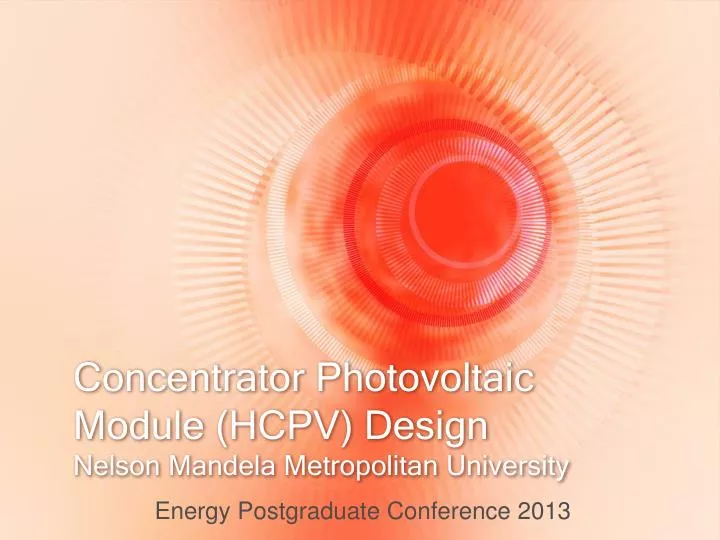 concentrator photovoltaic module hcpv design