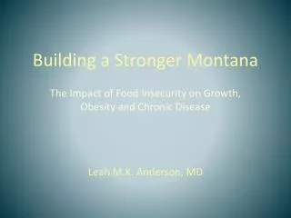 Building a Stronger Montana
