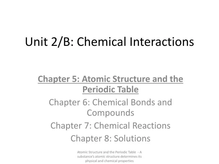unit 2 b chemical interactions