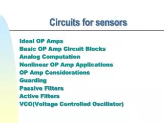 Circuits for sensors