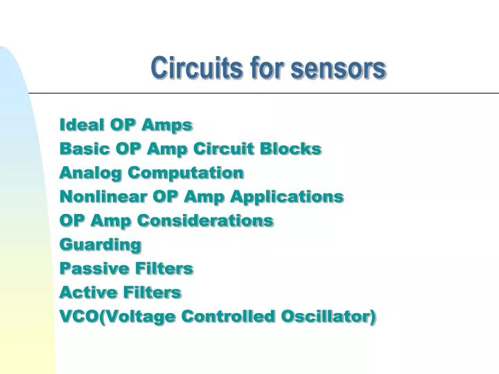 circuits for sensors