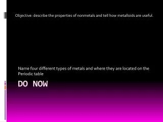 name four different types of metals and where they are located on the periodic table