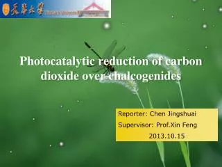 Photocatalytic reduction of carbon dioxide over chalcogenides