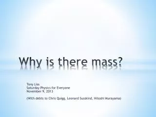 Why is there mass?