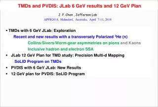 TMDs and PVDIS: JLab 6 GeV results and 12 GeV Plan
