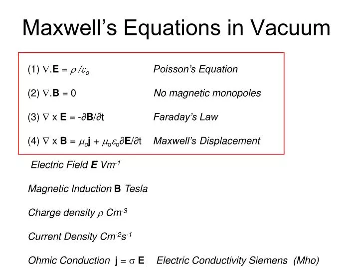 maxwell s equations in vacuum
