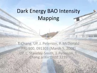 Dark Energy BAO Intensity Mapping