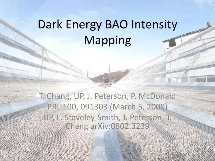dark energy bao intensity mapping