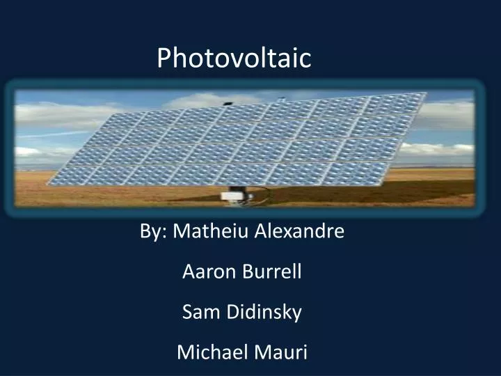 photovoltaic