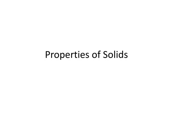 properties of solids