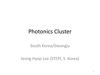 Photonics Cluster