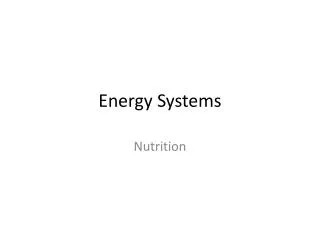 Energy Systems