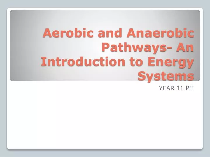 aerobic and anaerobic pathways an introduction to energy systems