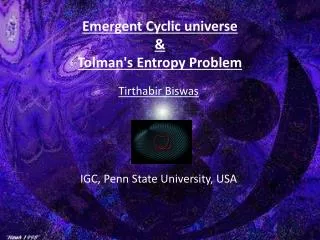 Emergent Cyclic universe &amp; Tolman's Entropy Problem