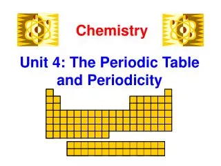 Unit 4: The Periodic Table and Periodicity