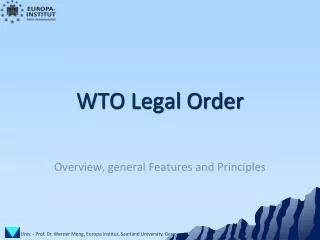 WTO Legal Order