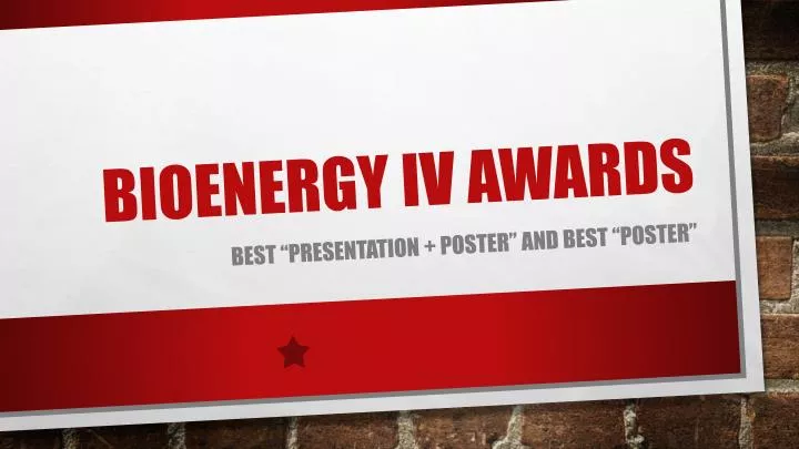 bioenergy iv awards