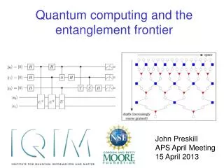 Quantum computing and the e ntanglement f rontier