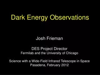 Dark Energy Observations