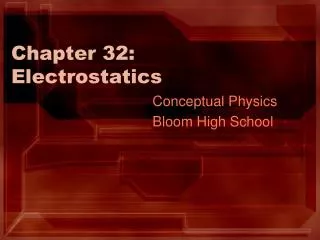 Chapter 32: Electrostatics