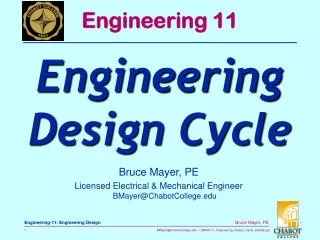 Bruce Mayer, PE Licensed Electrical &amp; Mechanical Engineer BMayer@ChabotCollege.edu