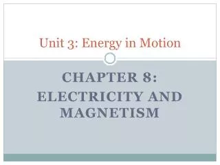 Unit 3: Energy in Motion