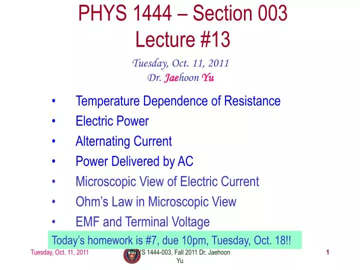 phys 1444 section 003 lecture 13