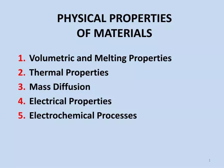 physical properties of materials