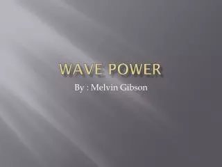 Wave Power