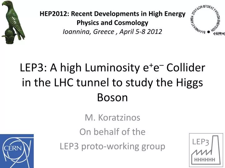 lep3 a high luminosity e e collider in the lhc tunnel to study the higgs boson
