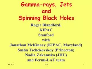 Gamma-rays, Jets and Spinning Black Holes