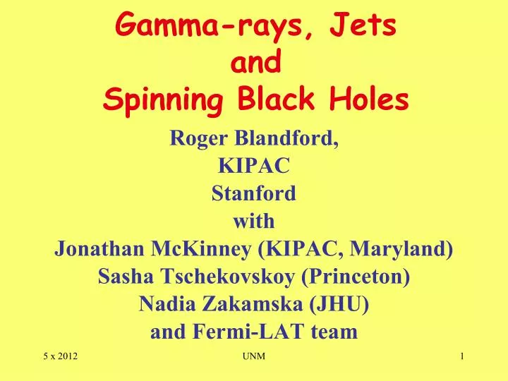 gamma rays jets and spinning black holes