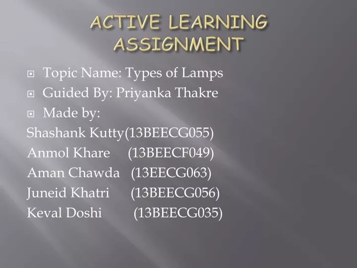 active learning assignment