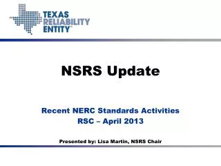 NSRS Update