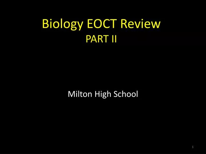 biology eoct review part ii