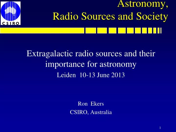 astronomy radio sources and society