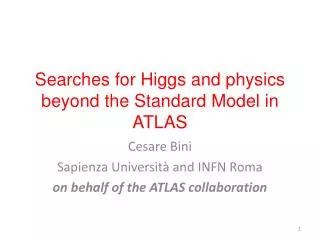 Searches for Higgs and physics beyond the Standard Model in ATLAS