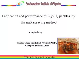 Fabrication and performance of Li 4 SiO 4 pebbles by the melt spraying method